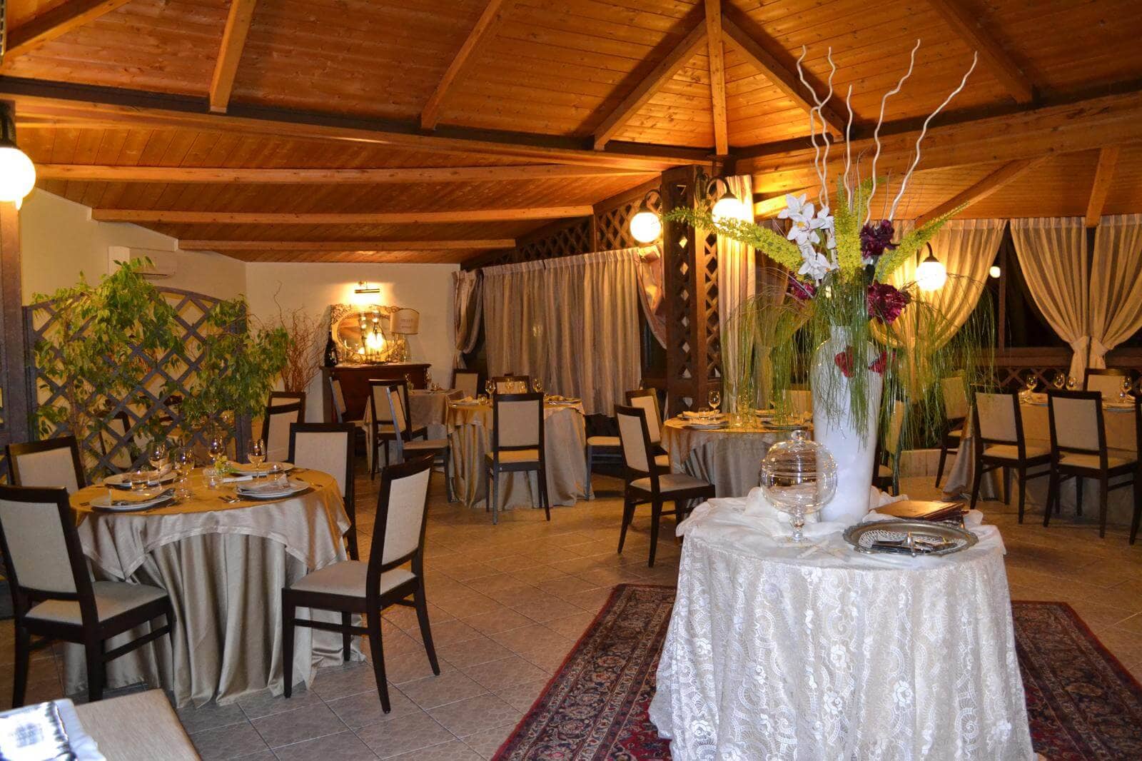 Sala del vecchio Ristorante Cian a Termoli con tavoli apparecchiati