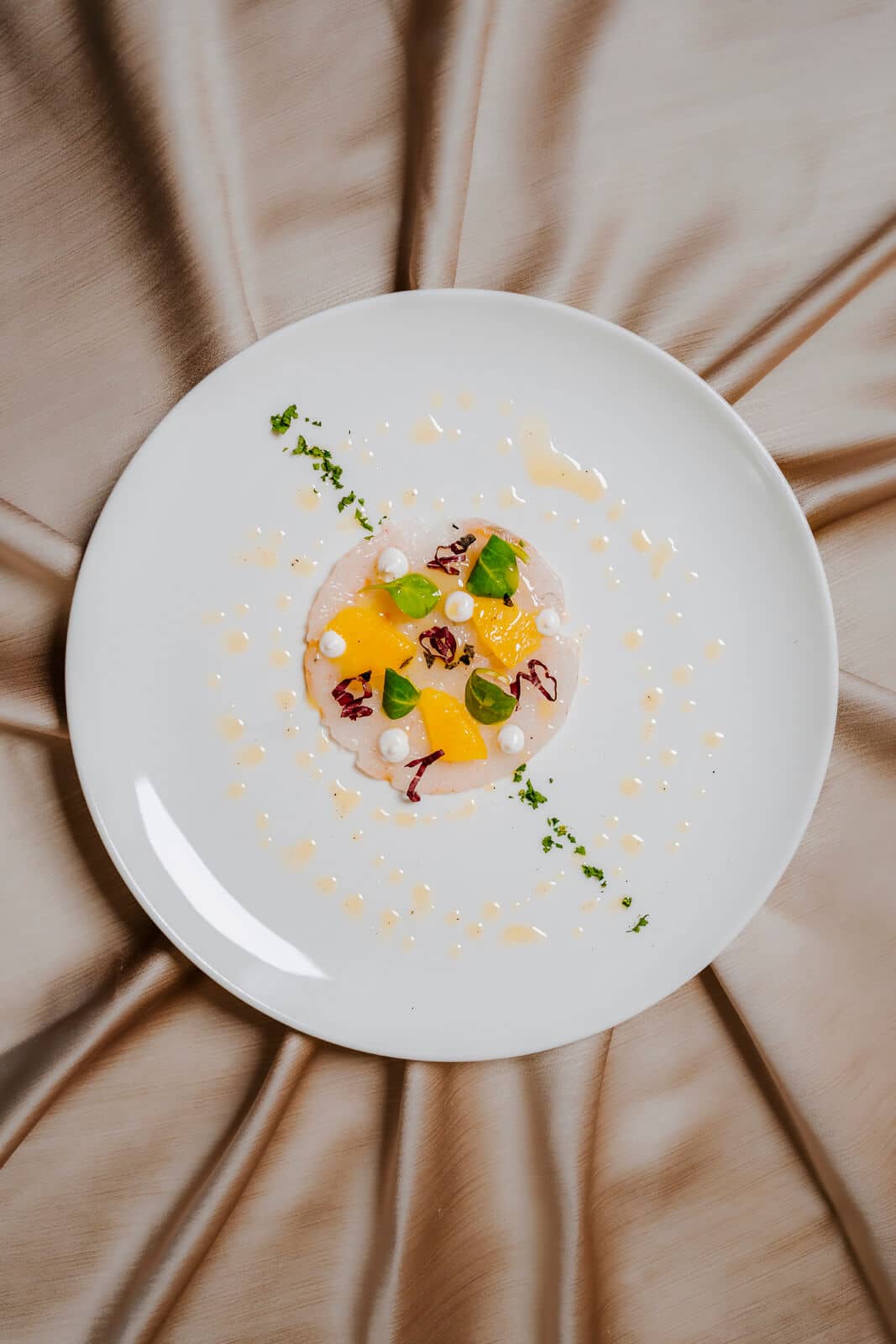 Tartare di pesce vista dall'alto