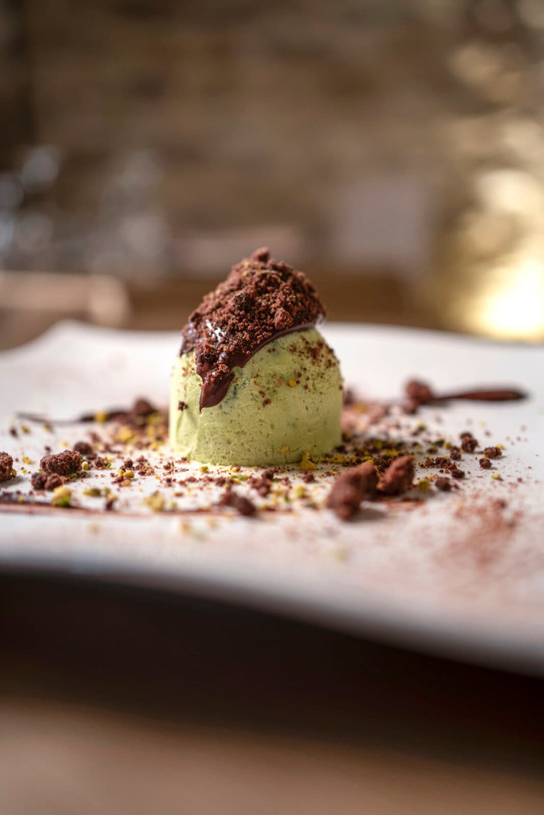 Dettaglio di un dolce al pistacchio