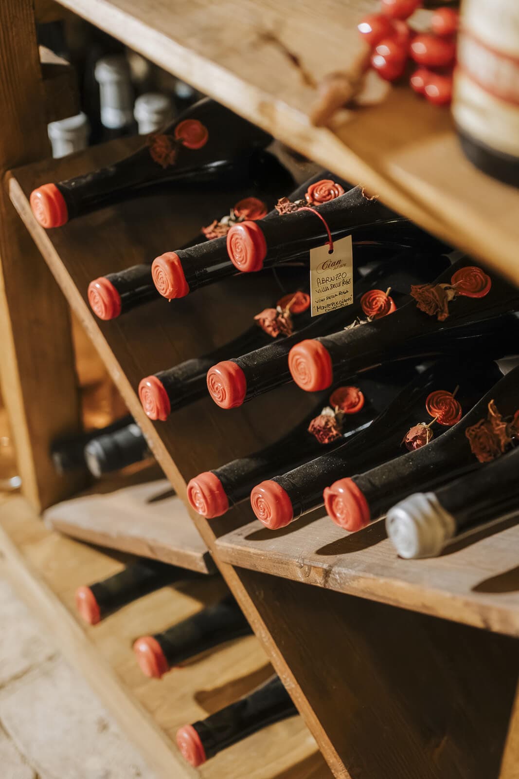 Dettaglio di una selezione di vini pregiati